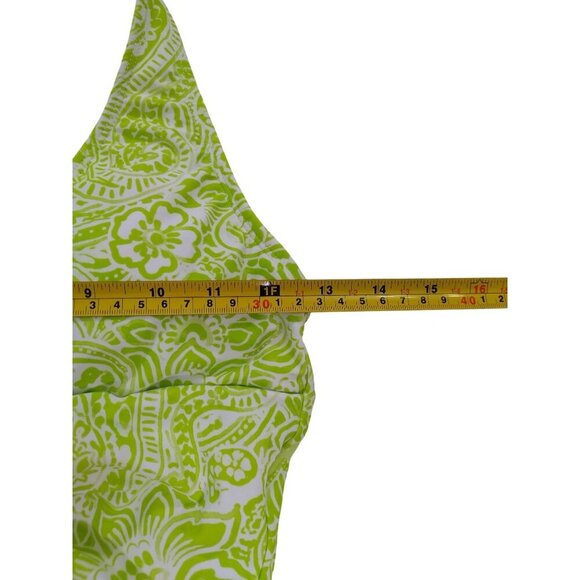 Ellen Tracy Womens Halter One-Piece Swimsuit Green Paisley Print Size 8, NWT. - Picture 6 of 7